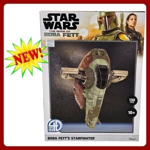 Star Wars Boba Fett Starfighter 4D‎ Precision 3D Model Kit 130 Pcs New 1:60